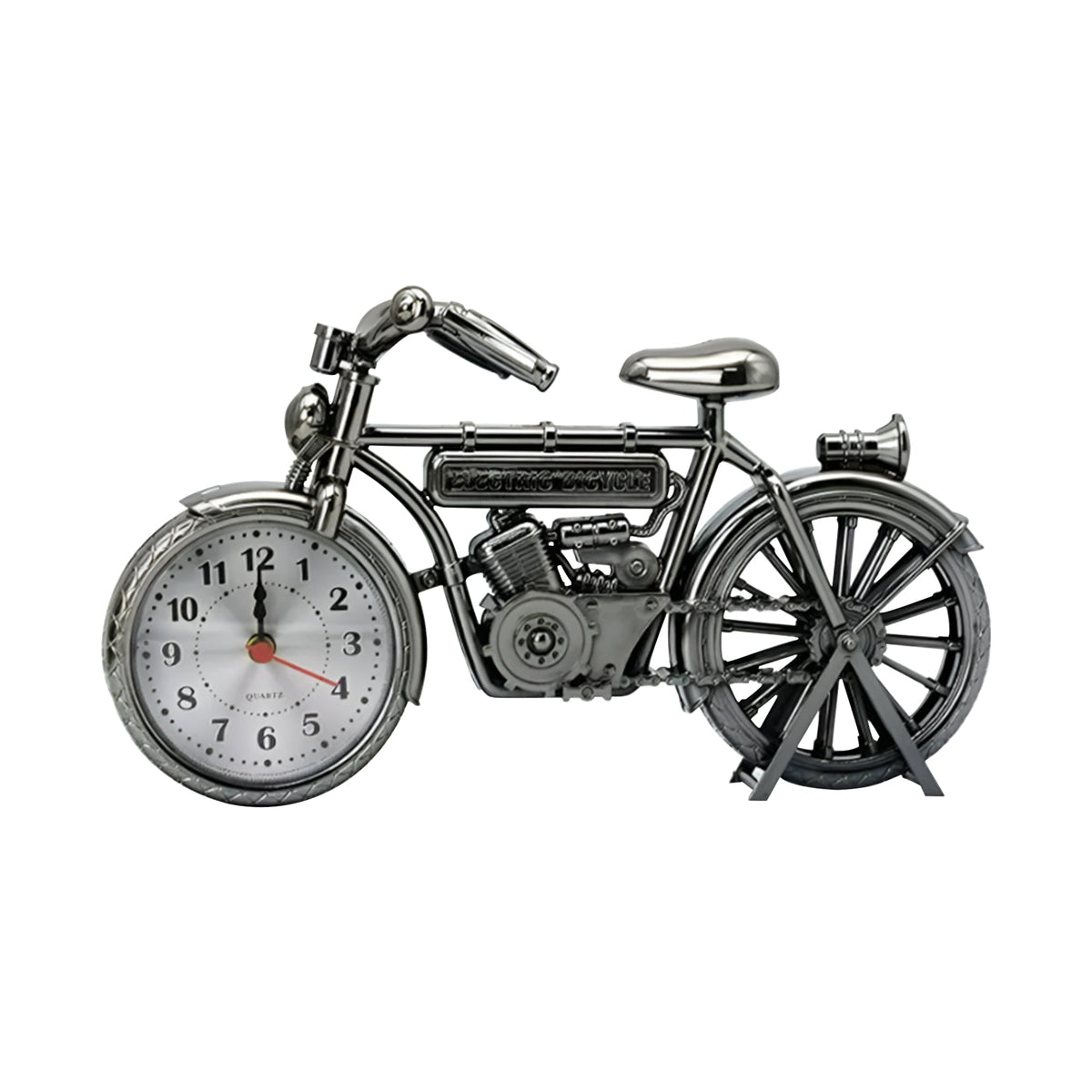 Motorcycle Shaped Retro Table Clock Metal - 3 Colour Options