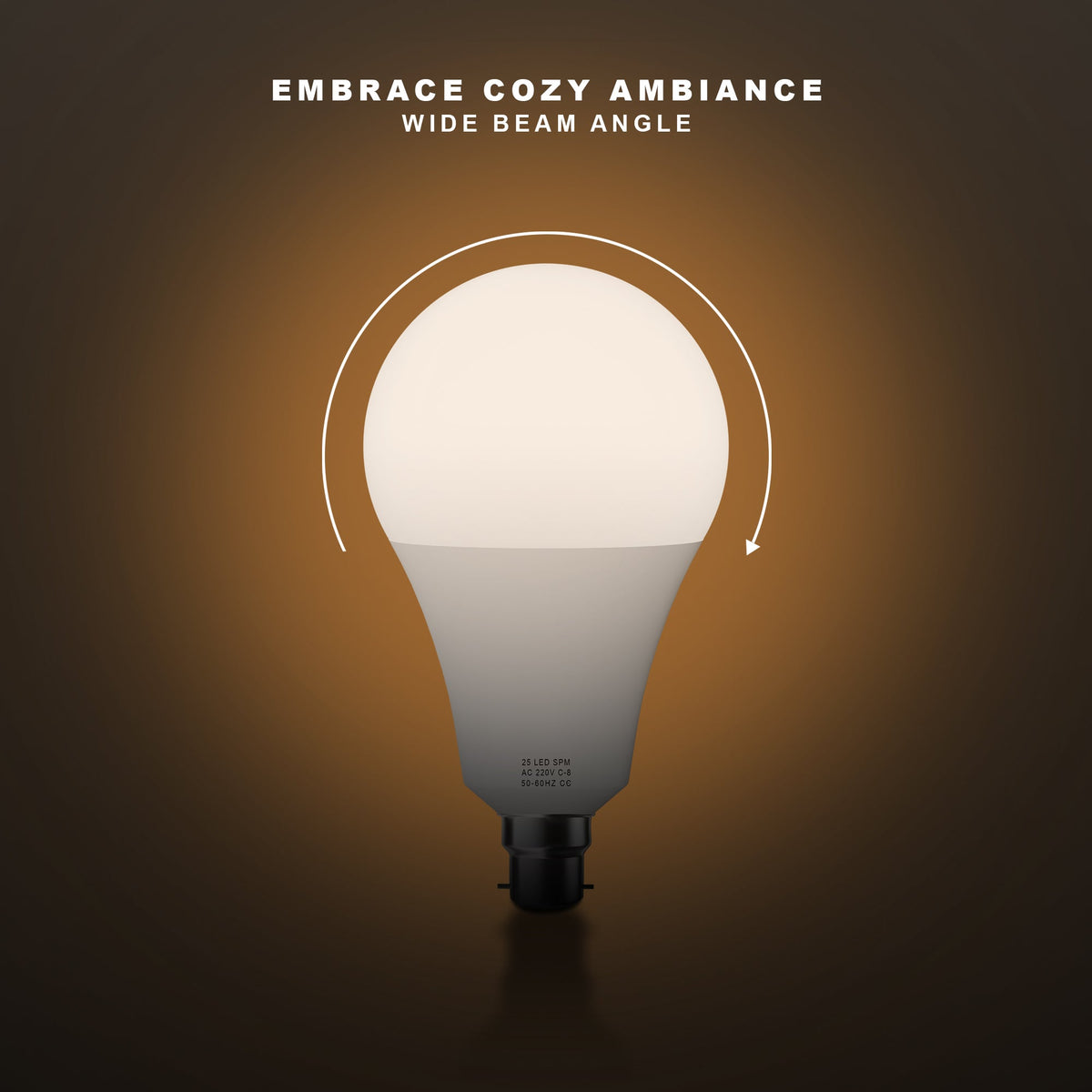 LED E27 A60 18W Warm White 2700K Non-Dimmable Bulb