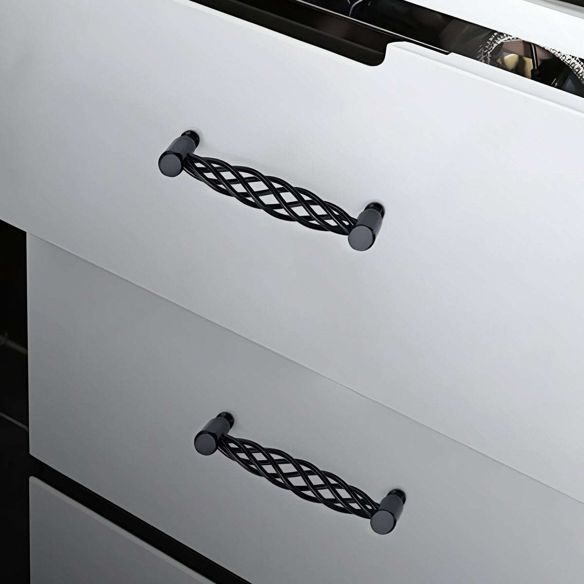 Matt Black 128mm Iron Cabinet Door Handles Drawers & Cupboards