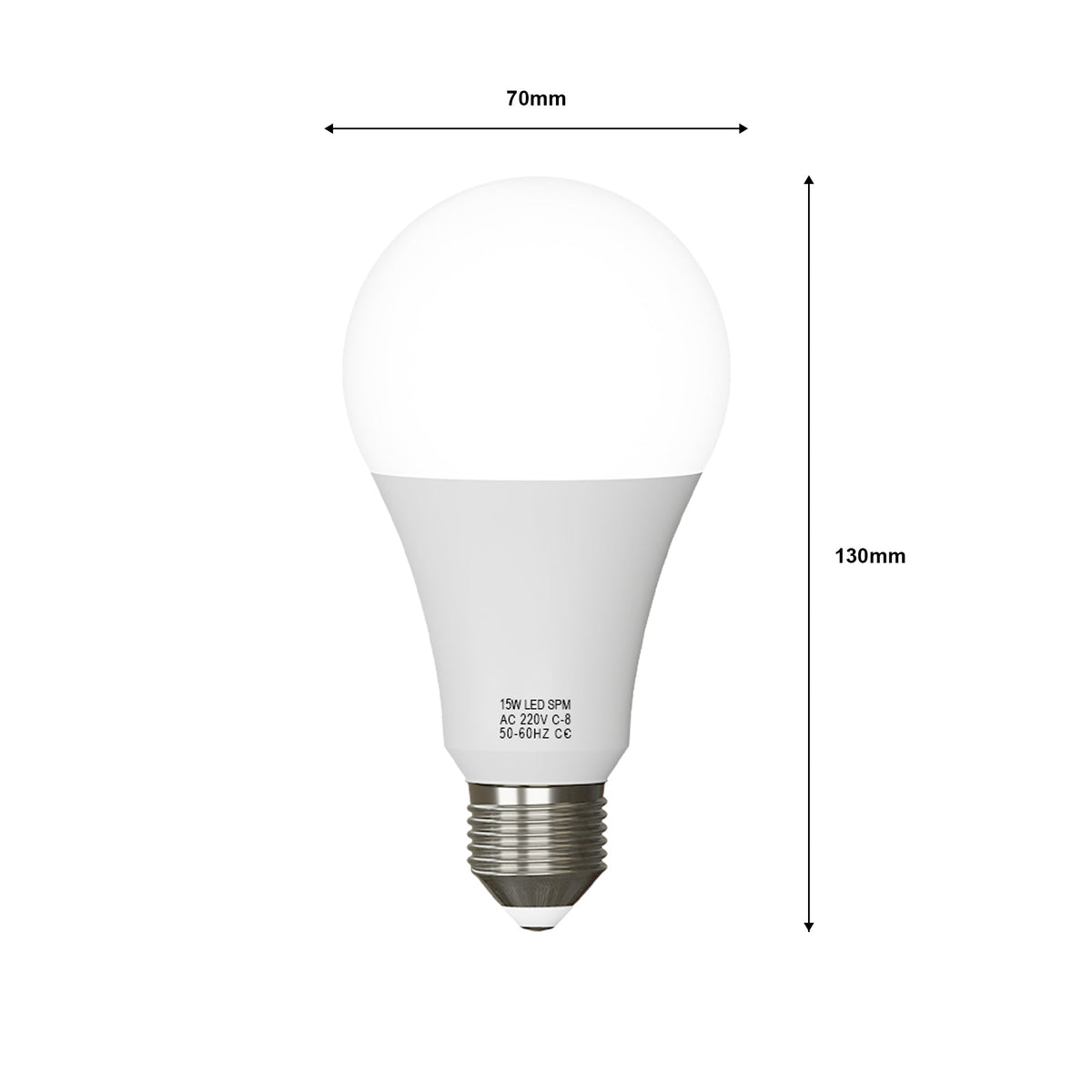 LED E27 A60 GLS 15W (100W Equ) Warm White 2700K Non Dimmable