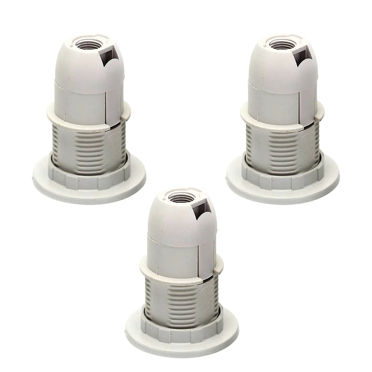 E14 Socket Bulb Holder Edison White Plastic - Pack of 3