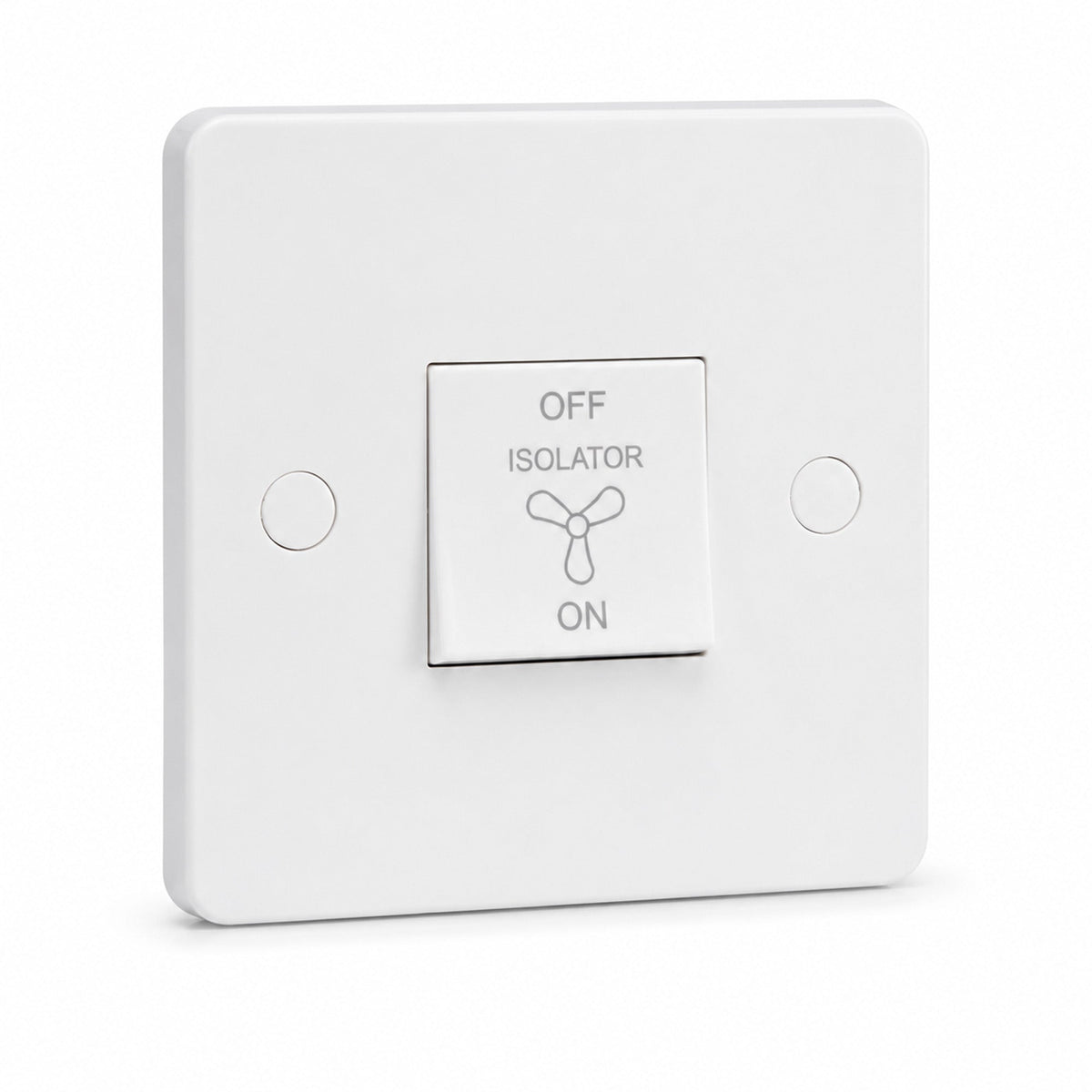 10A 3 Pole Fan Isolator Switch White 250V AC 86mm