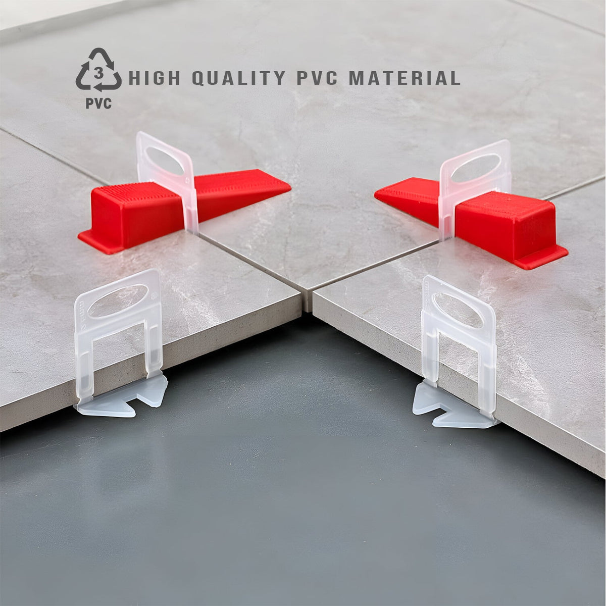 100x Tile Leveling Wedges Reusable PVC Spacers for Floor & Wall