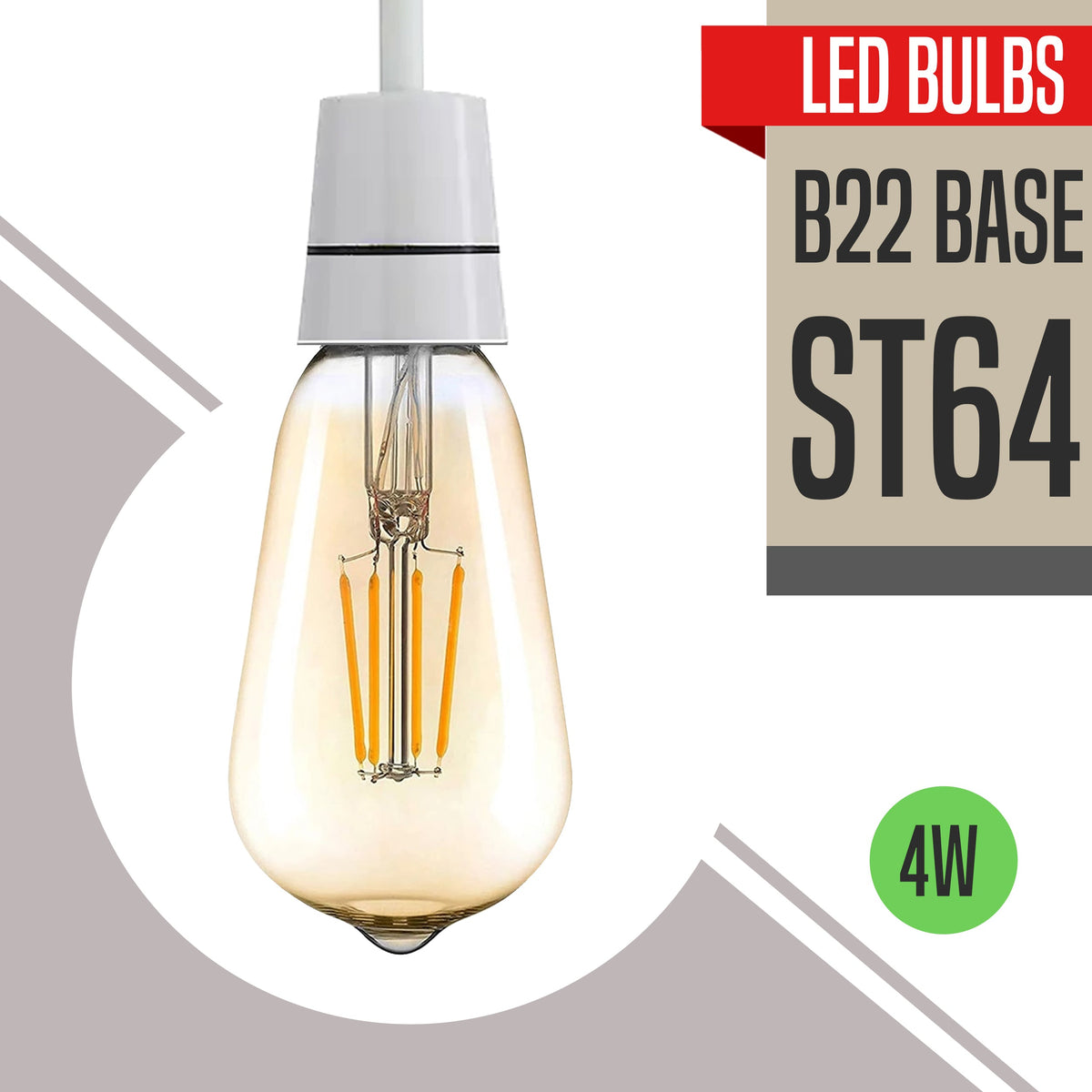 Vintage Edison B22 LED Filament Bulb - Dimmable