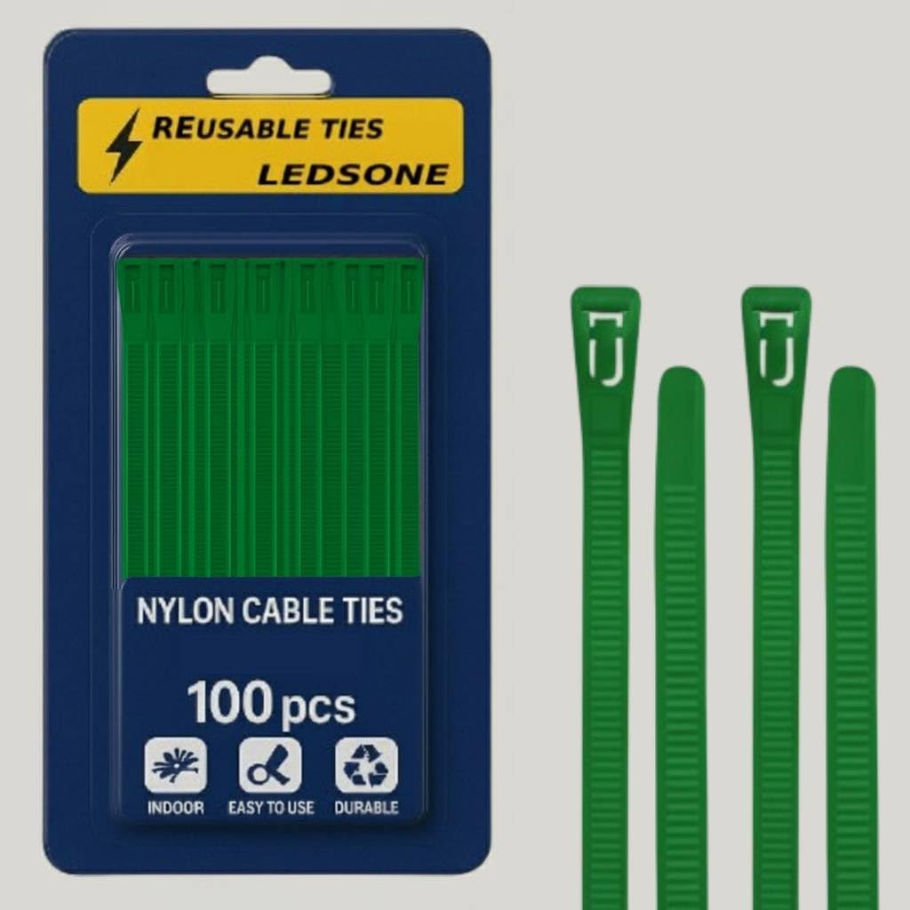 100x Reusable Cable Ties 450 x 7.2 mm - 4 Colour Options