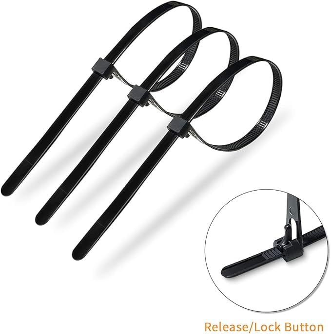 100x Heavy Duty Reusable Nylon Cable Ties 200 x 3.6 mm