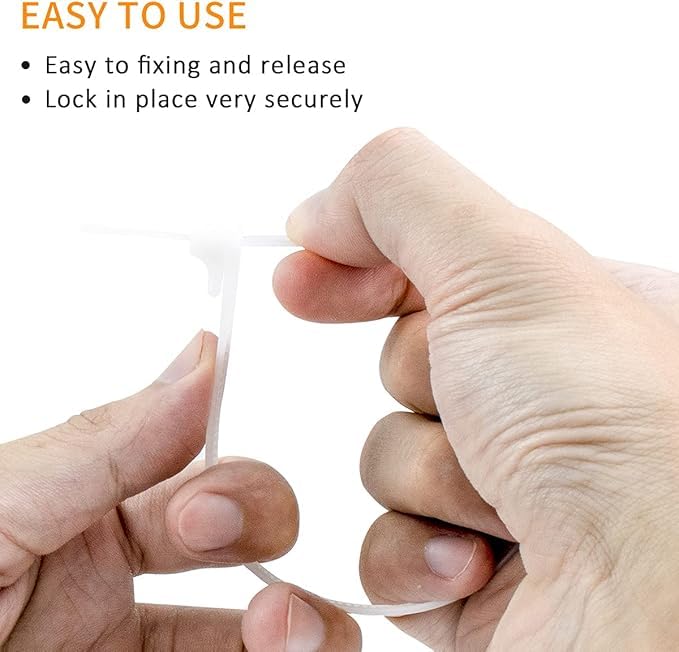 100x Reusable Cable Ties 450 x 7.2 mm - 4 Colour Options