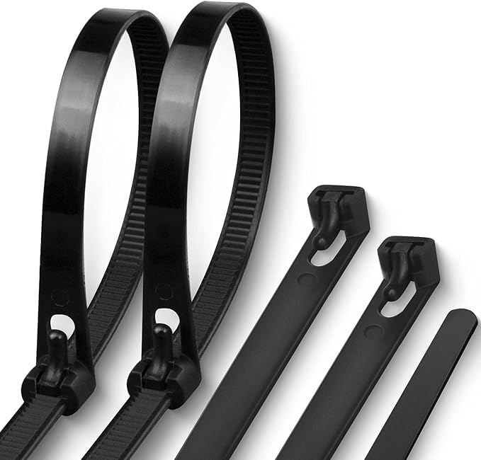 100x Heavy Duty Reusable Nylon Cable Ties 200 x 3.6 mm
