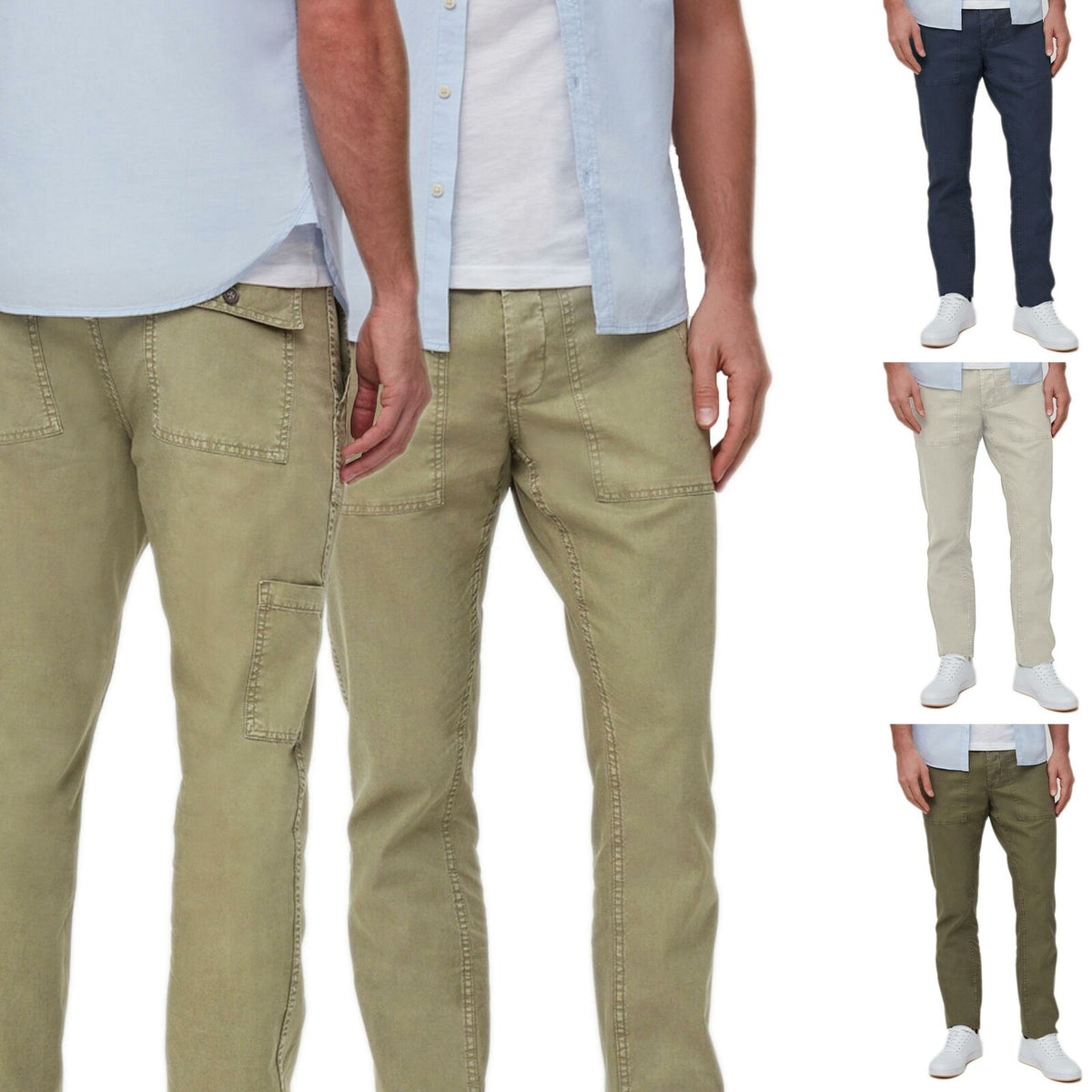 Mens Linen Blend Trousers Straight fit