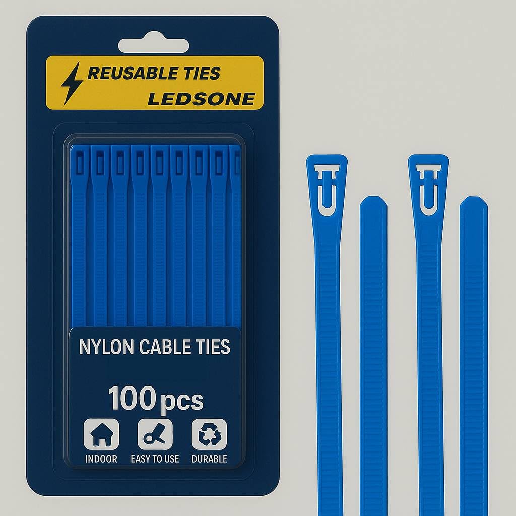 100x Reusable Cable Ties 150 x 3.6 mm - 4 Colour Options
