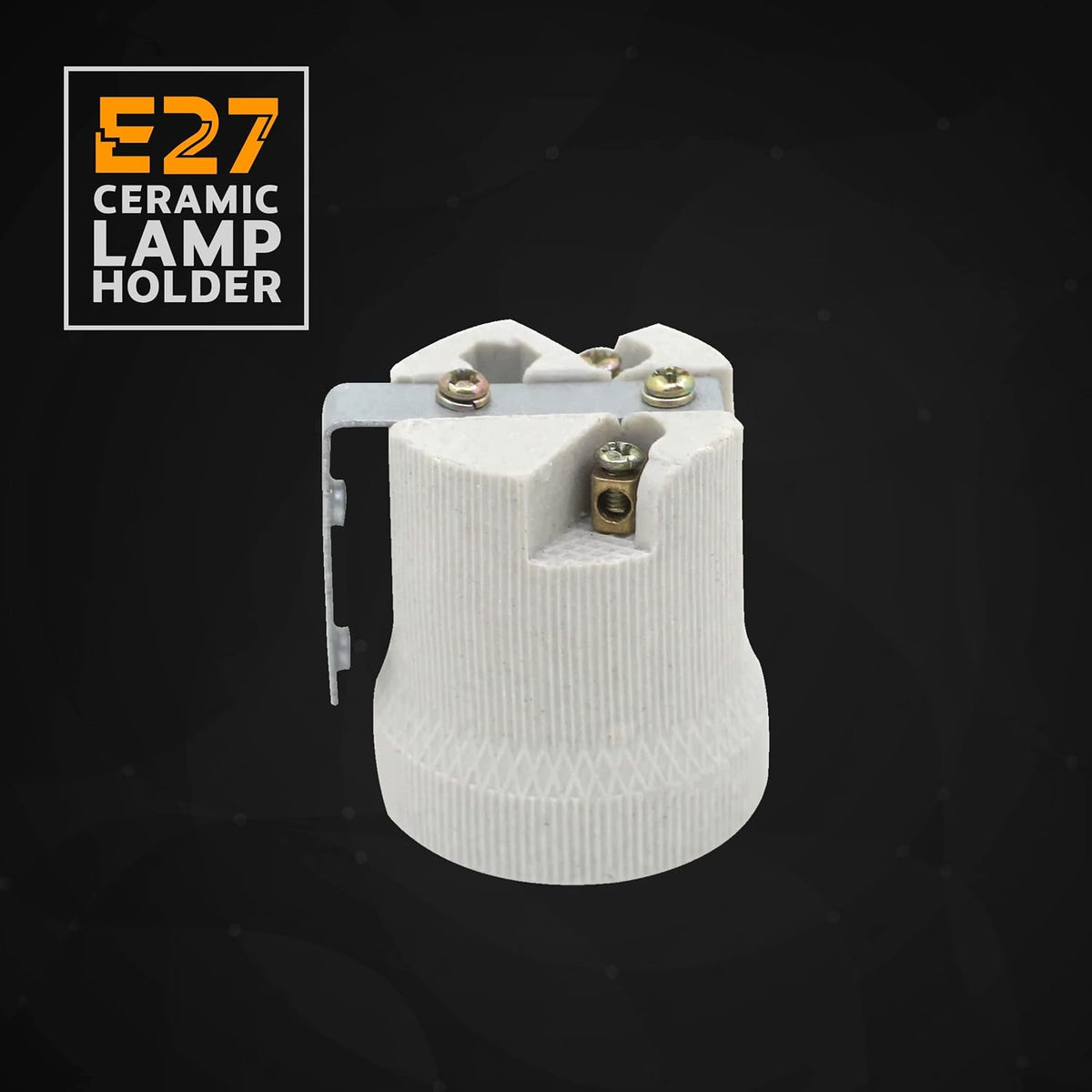 E27 Ceramic Lamp Holder White Porcelain Bulb Socket High Temp Light Fitting