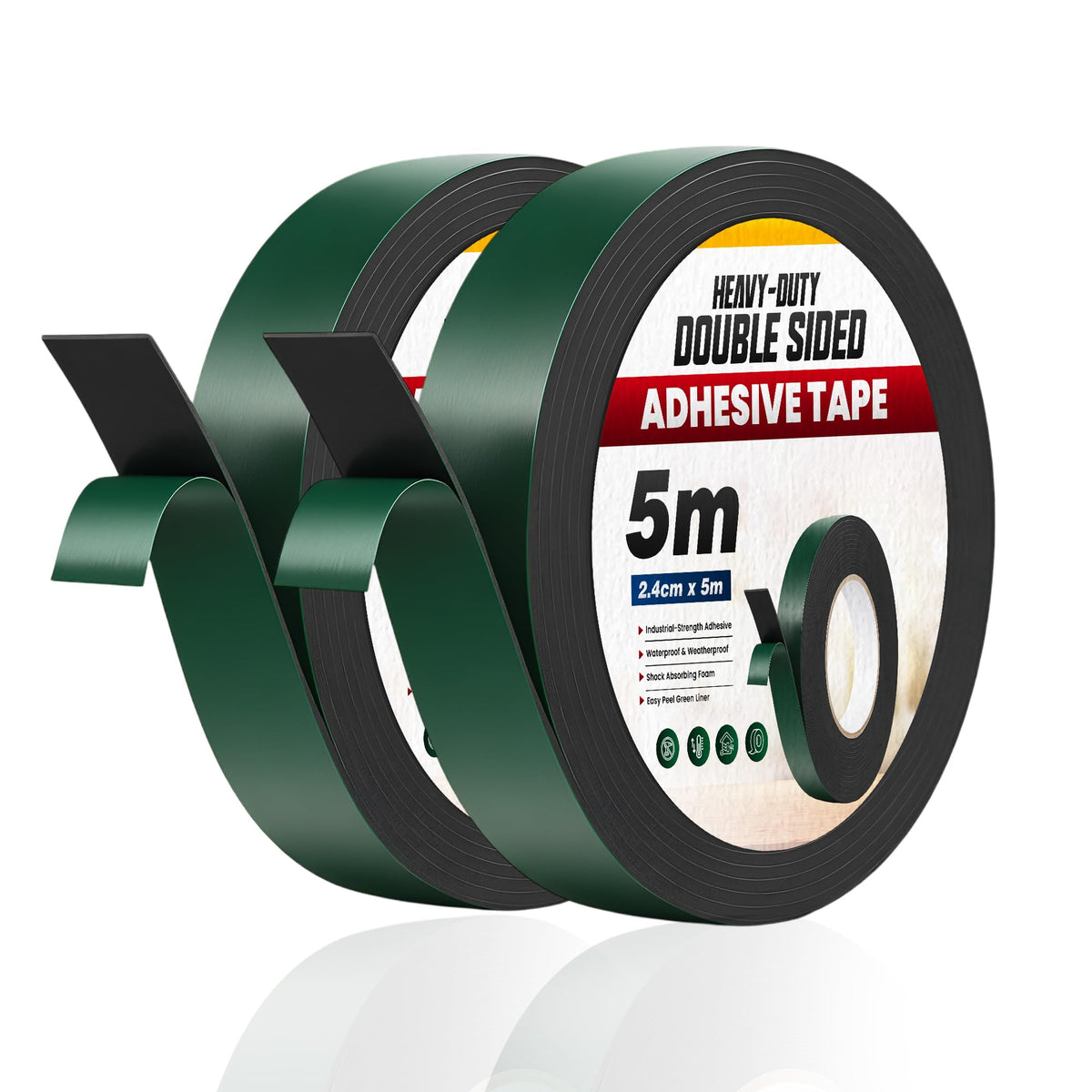 Black Foam Double Sided Tape 2.4cm x 5m High Tack