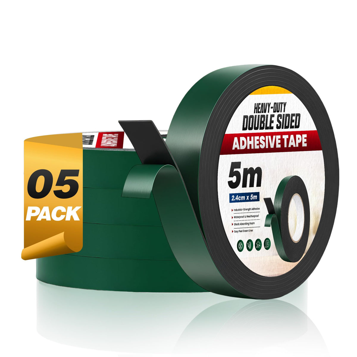 Black Foam Double Sided Tape 2.4cm x 5m High Tack