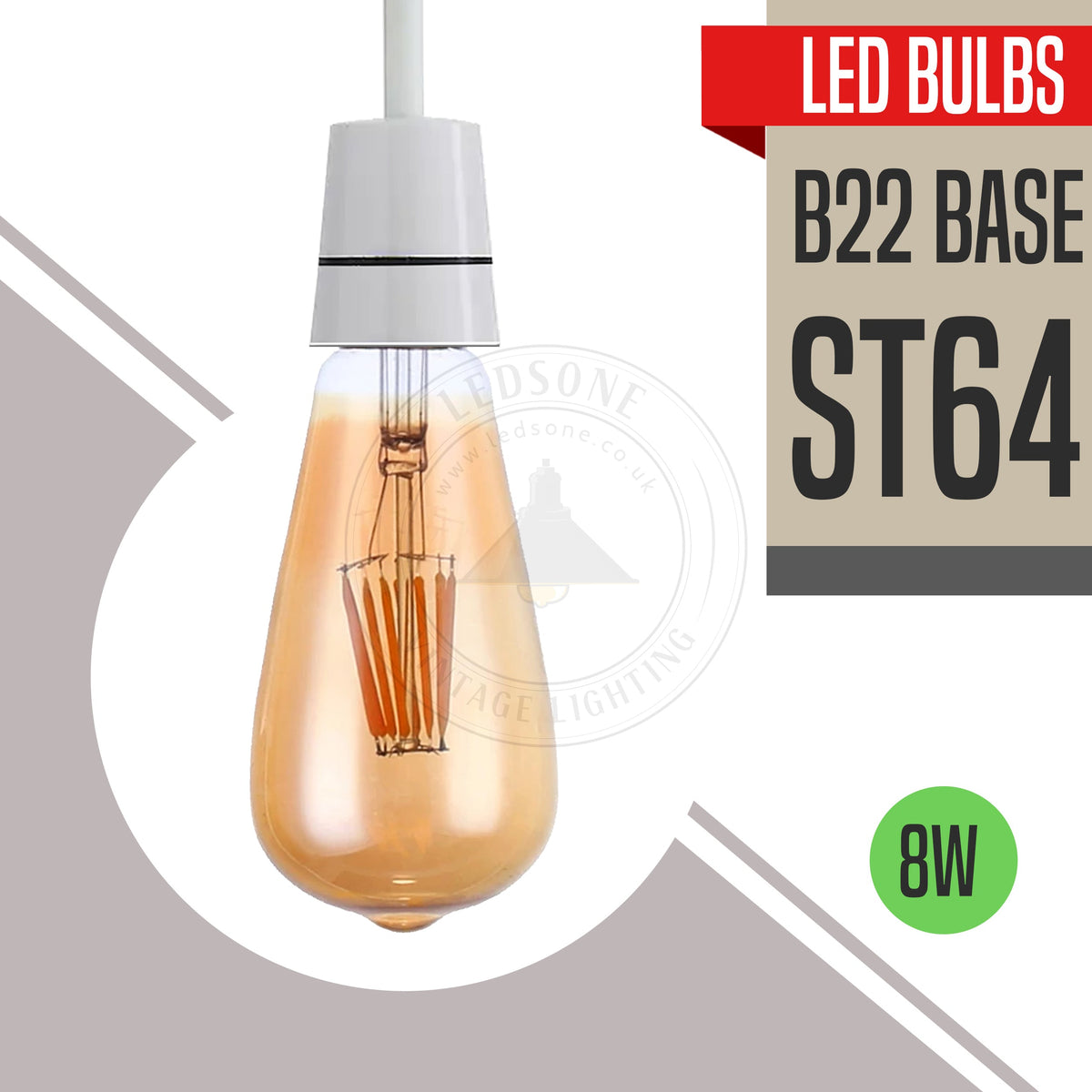 Vintage Edison B22 LED Filament Bulb - Dimmable