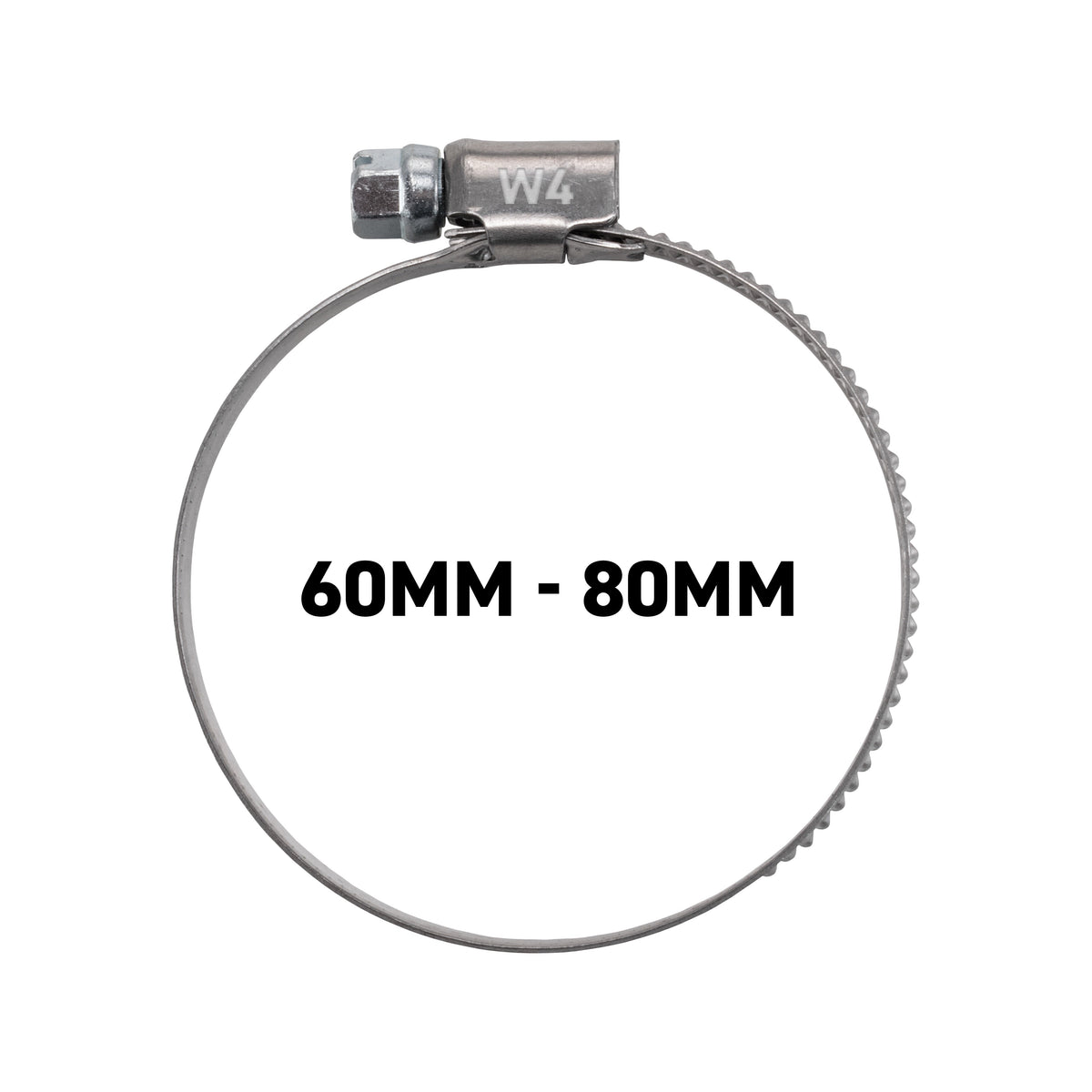 W4 Stainless Steel Hose Clamp, 60mm - 80mm