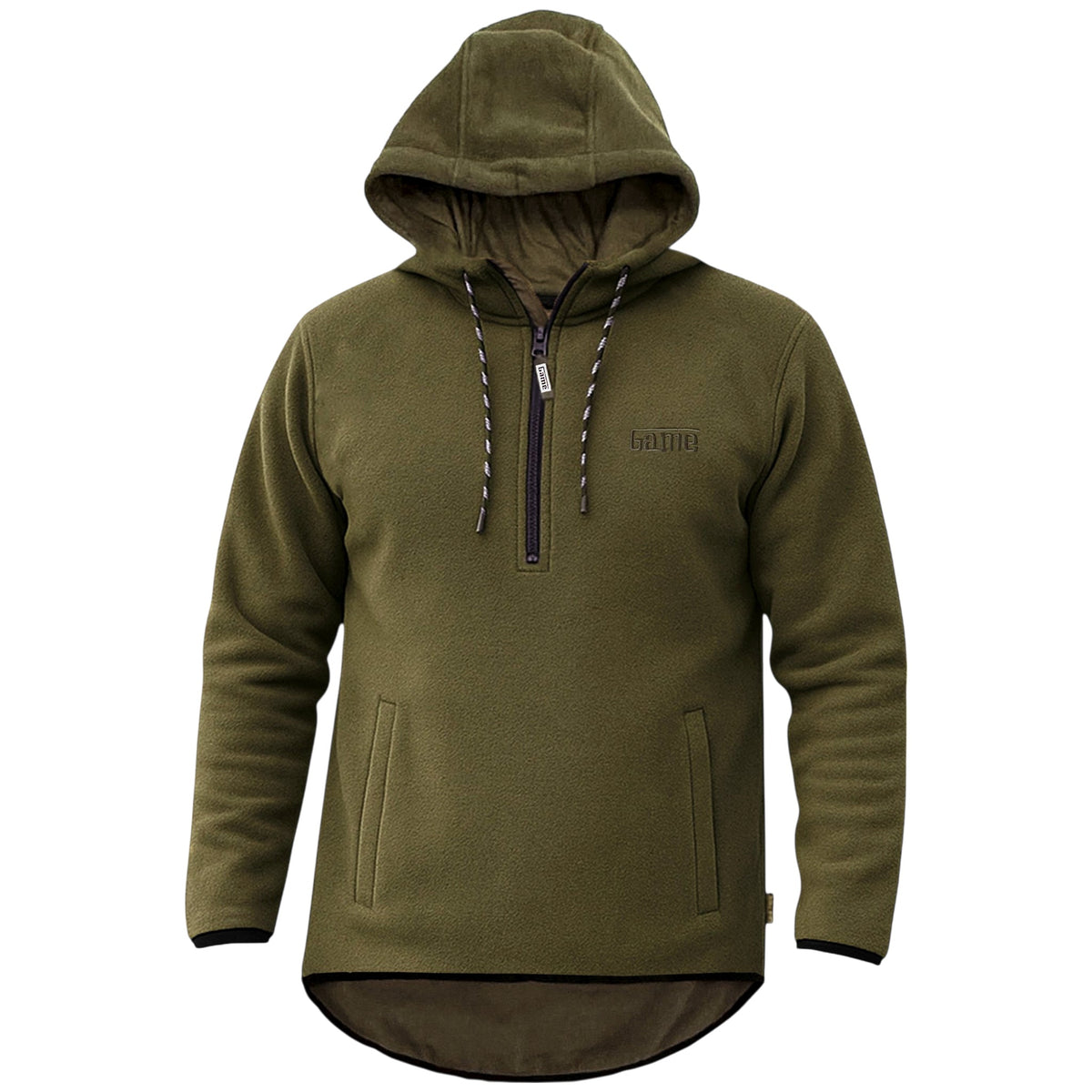 Game Mens Alpine Fleece 1/4 Zip Curved Hoodie-5