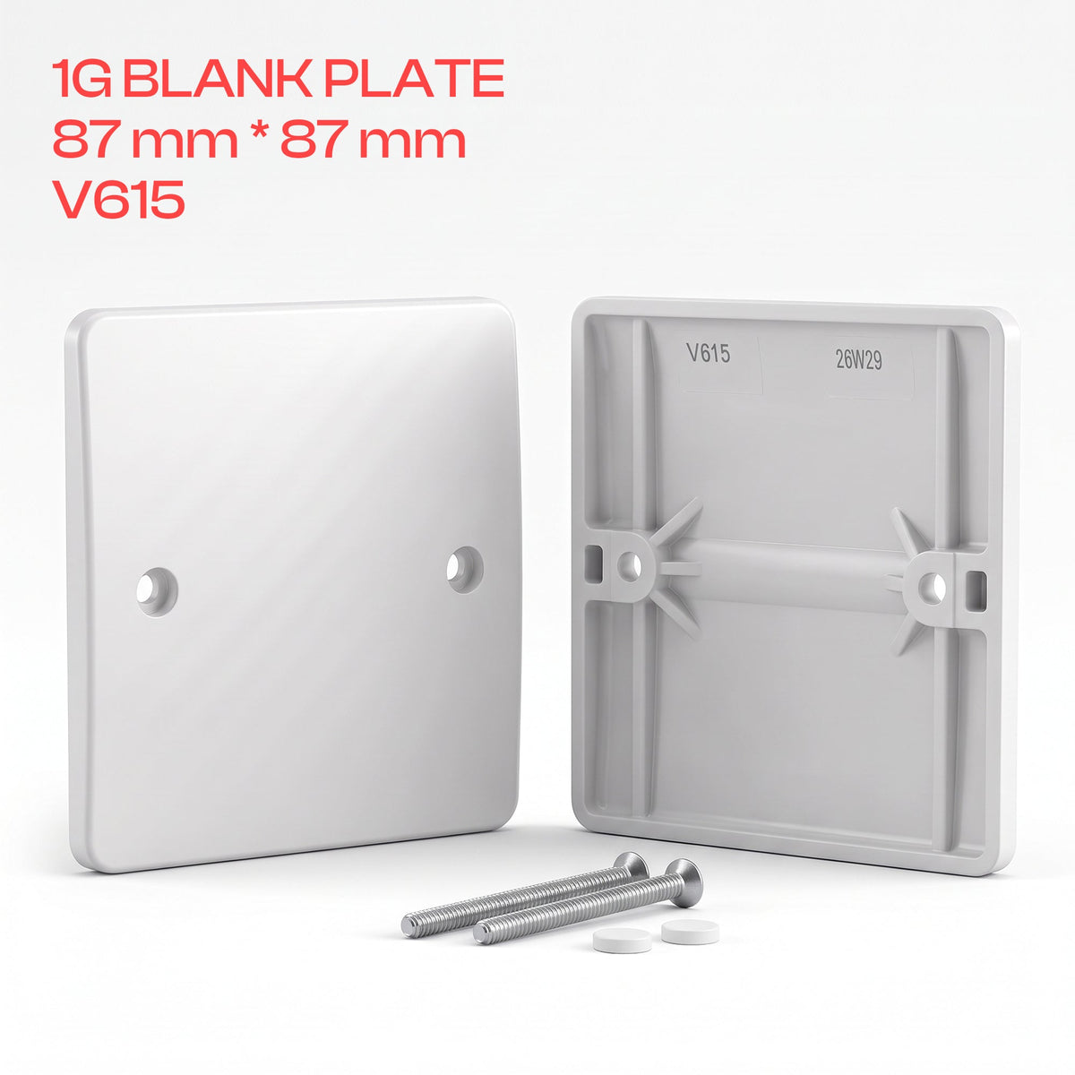 White Blanking Plate 1 Gang / 2 Gang Curved Edge