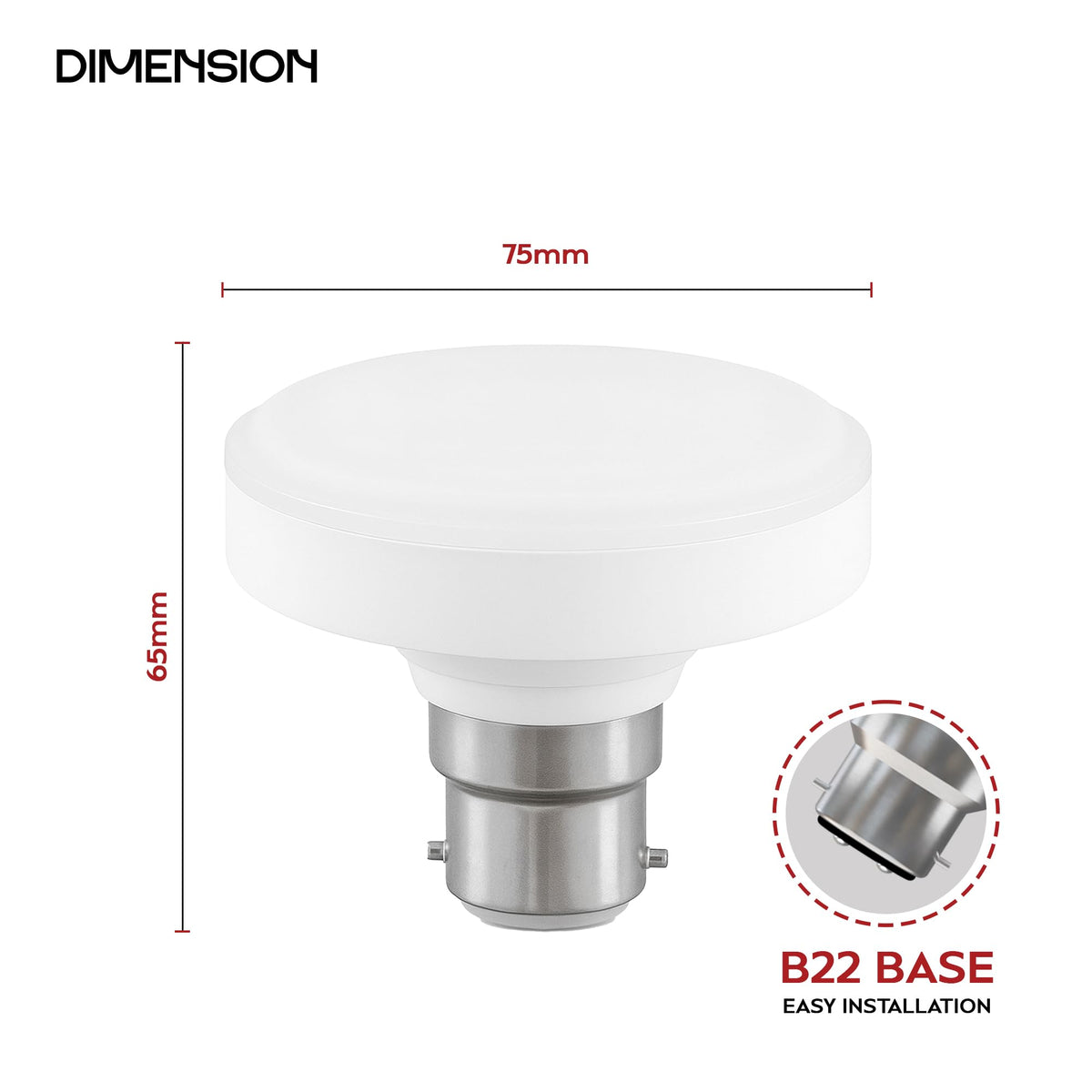 LED Cool White 6400K Non Dimmable E27 / B22 - Pack of 6