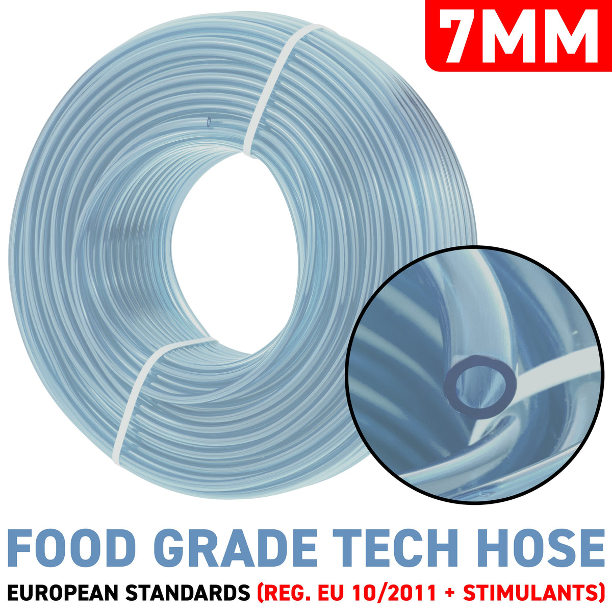 7mm x 9mm Clear PVC Tech Hose (1m)