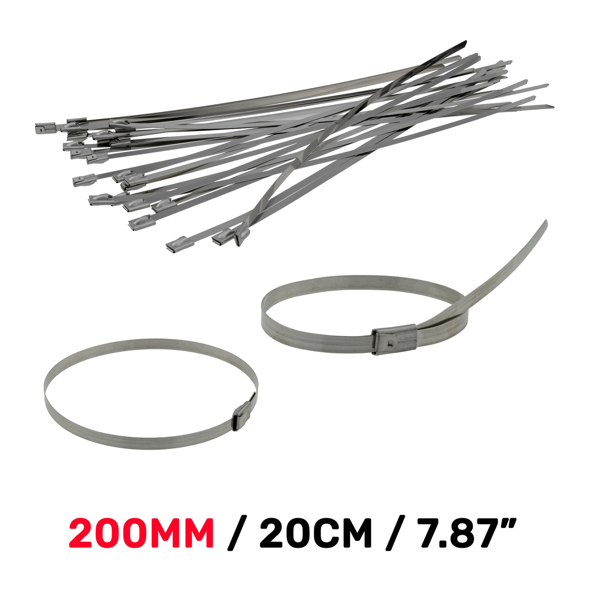 Stainless Steel Cable Ties, 4.6mm x 200mm