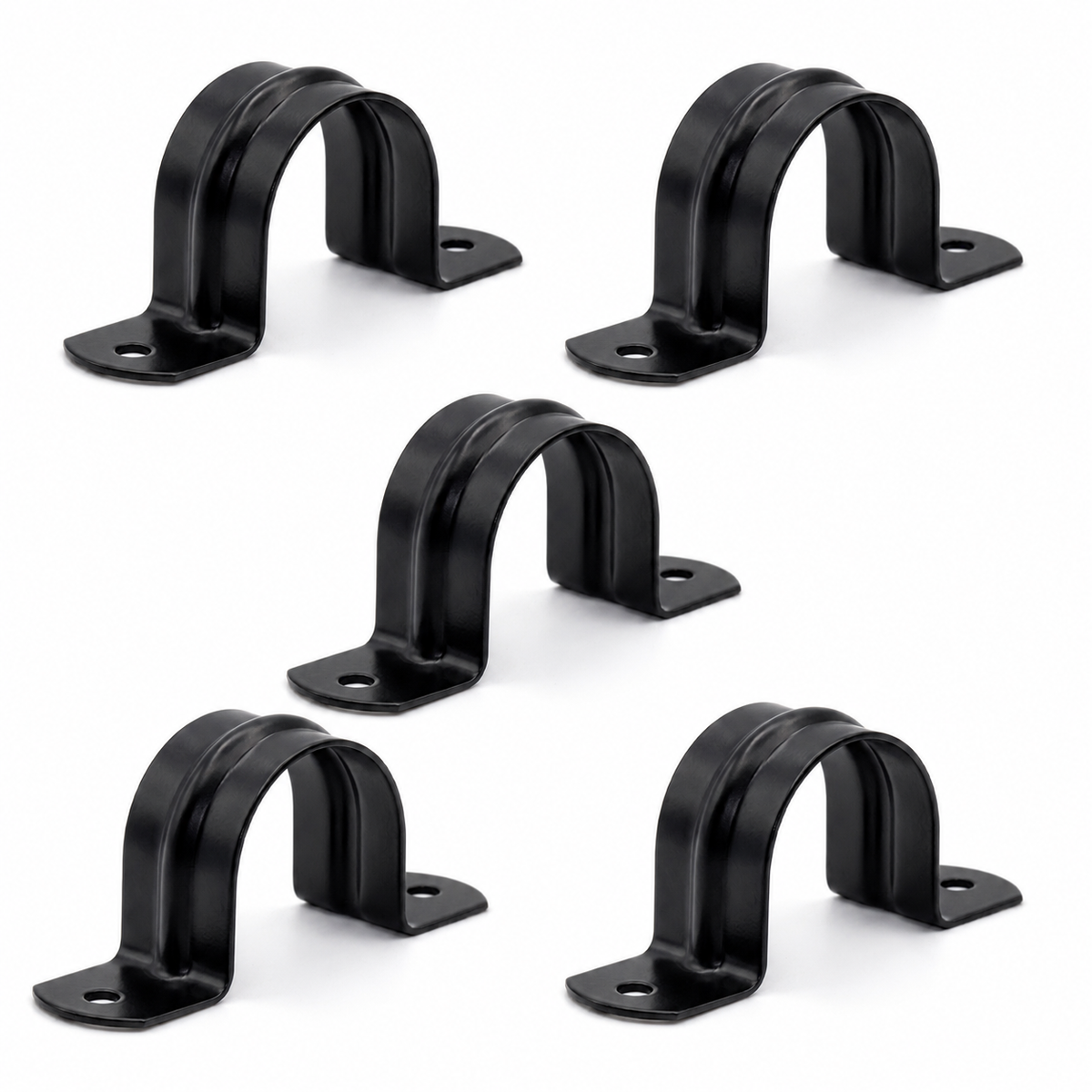 Black Saddle Clamp Conduit Pipe Lighting U Clips - 20mm