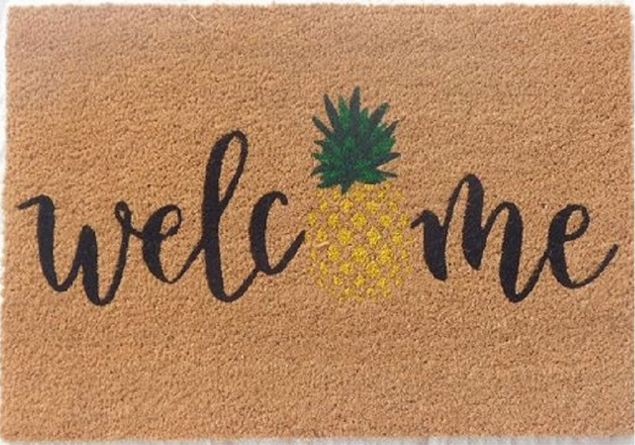 Welcome Doormat, 60cm x 40cm - Pineapple