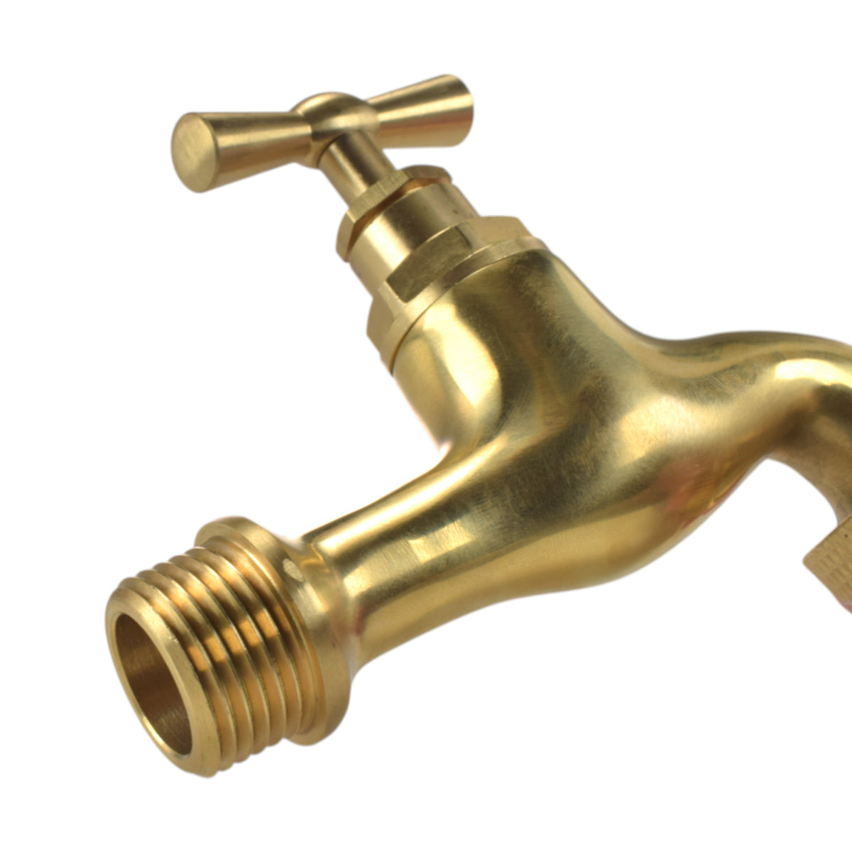 Polished Brass Quick Connector Bib Tap - 1/2" BSP