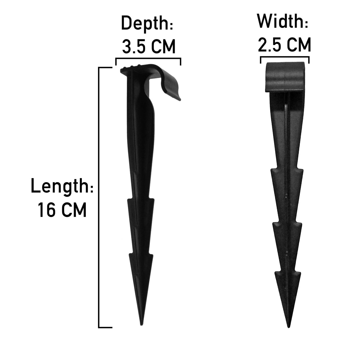 16cm Ground Stake Pegs for Tarps, Membranes and Irrigation Pipes