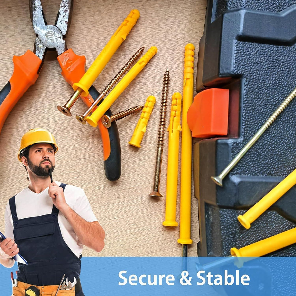 Anti Slip Wall Plug and Screw Set Heavy Duty Fixings