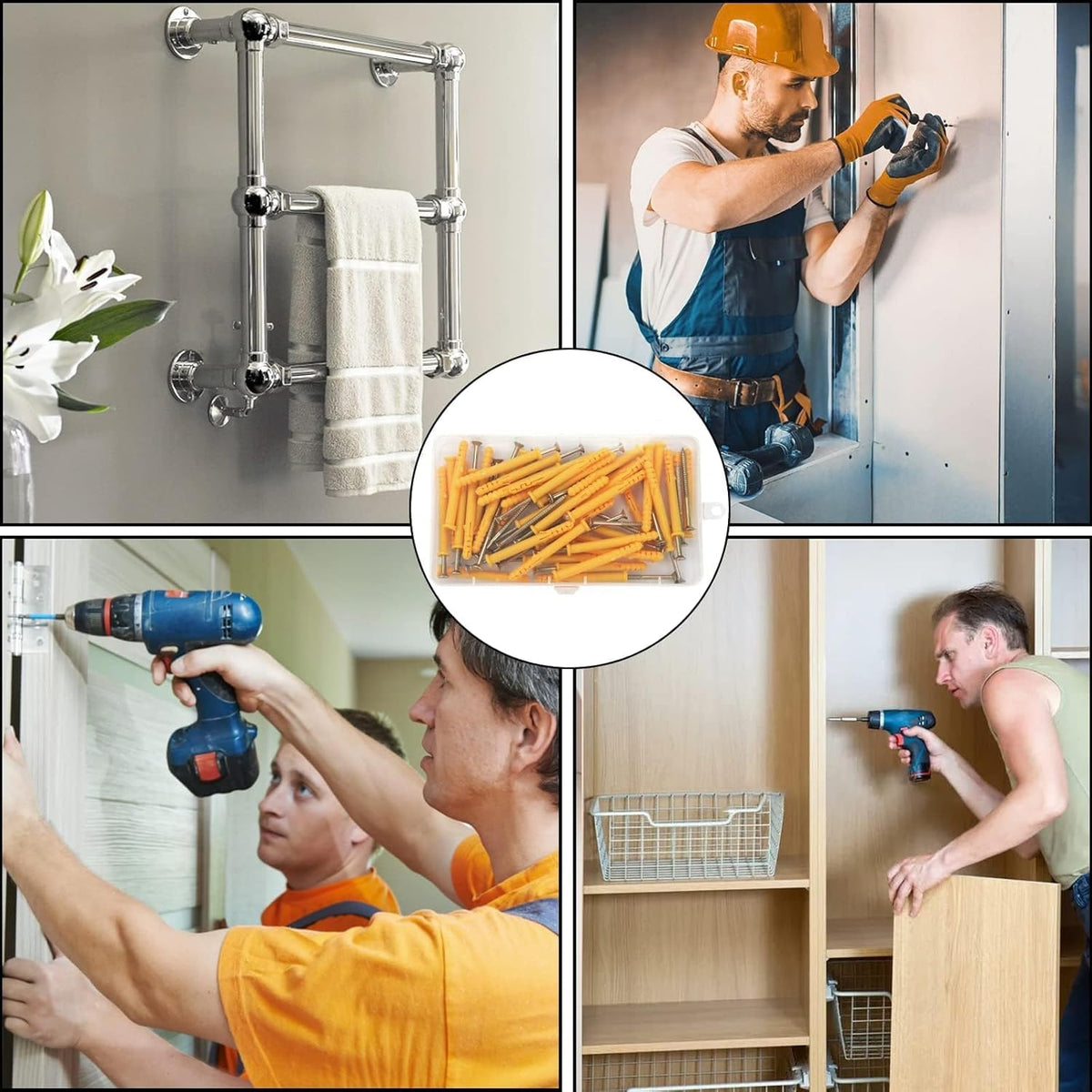 Anti Slip Wall Plug and Screw Set Heavy Duty Fixings