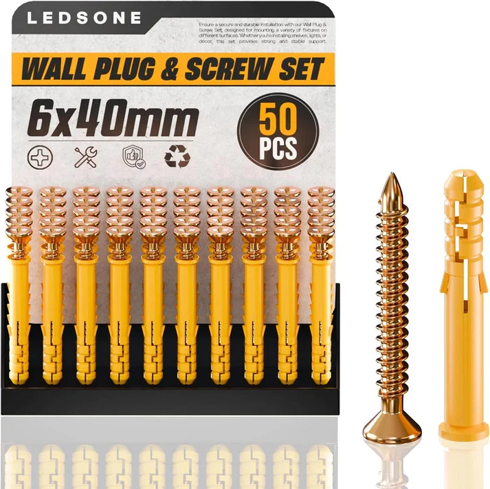 Anti Slip Wall Plug and Screw Set Heavy Duty Fixings