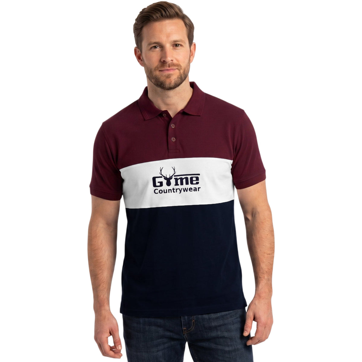 Game Polo Shirt Tri-Colour Country Block