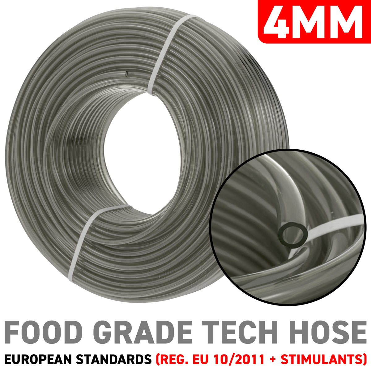 4mm Grey PVC Tech Hose