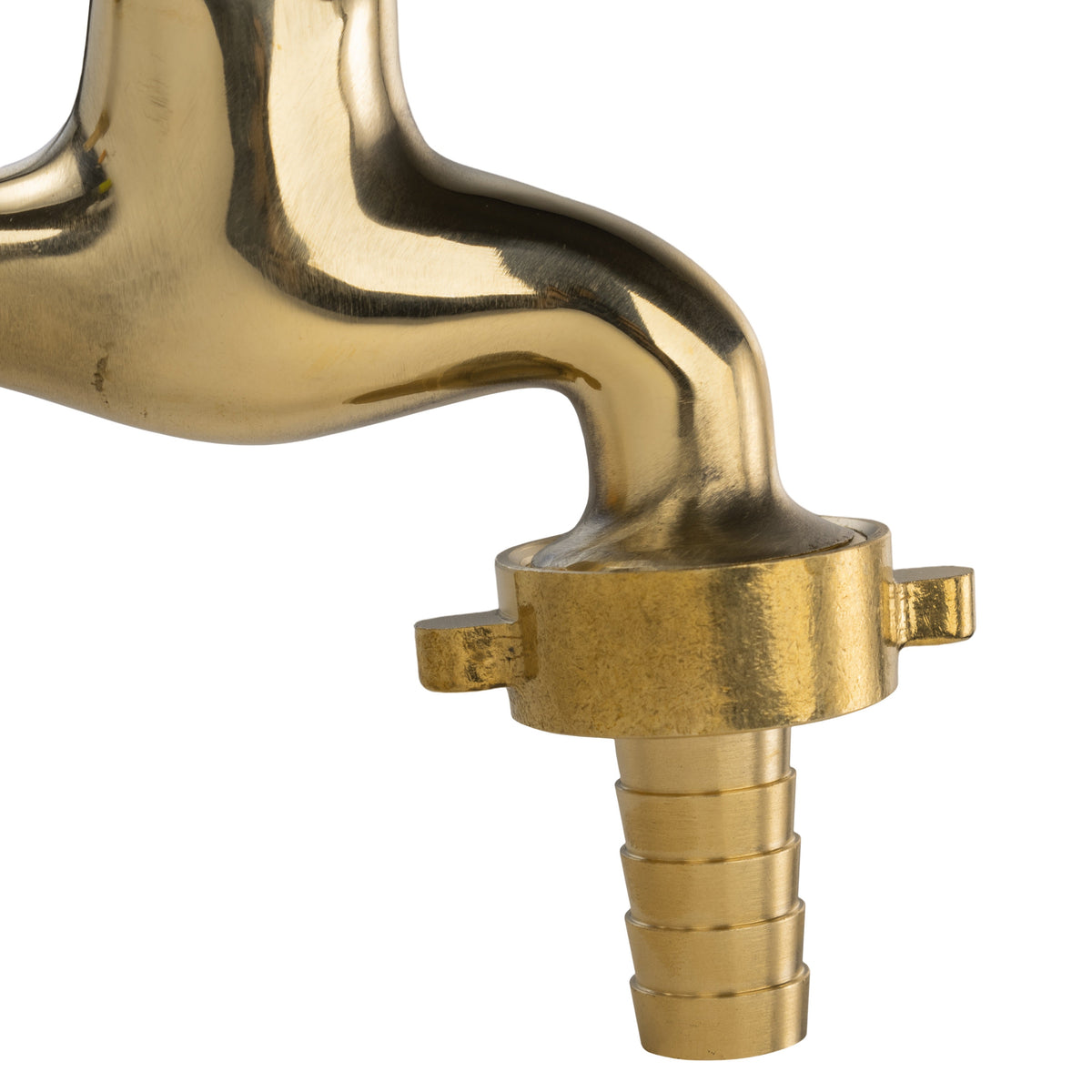 Polished Brass Barbed Bib Tap, 1/2" BSP x 13mm