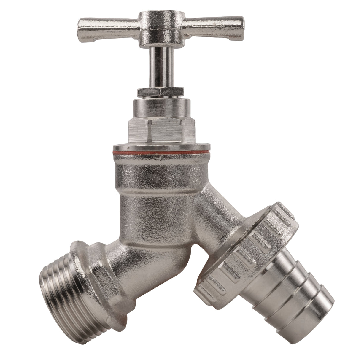Nickel Plated Brass Barbed Bib Tap - 3/4" BSP