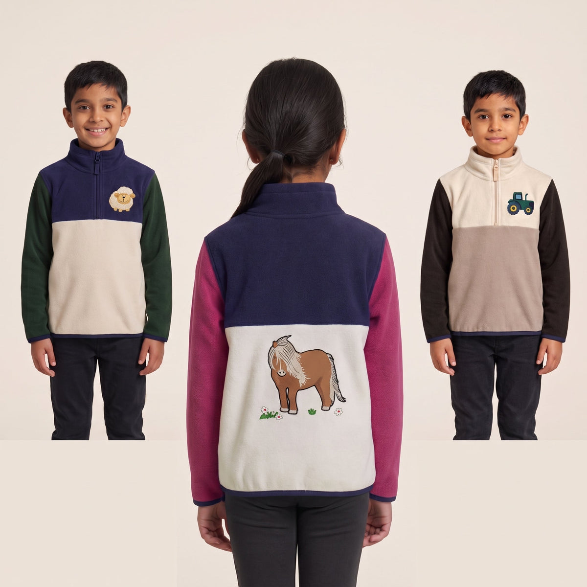 Kids Country Life Fleece Contrast Pullover