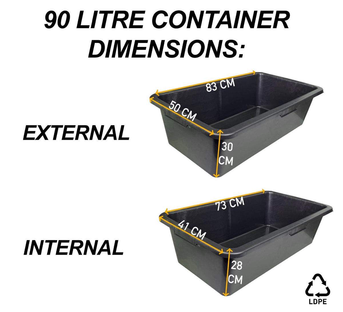 90 Litre Mixing Container Tub - Rectangle