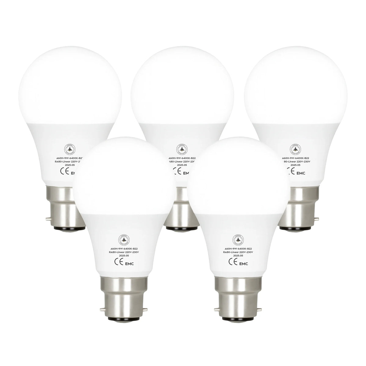 9W LED A60 Bulb B22 Bayonet Cap