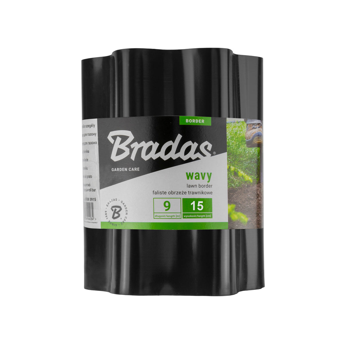 Crinkled Flexible Lawn Edging Black - 15cm Height