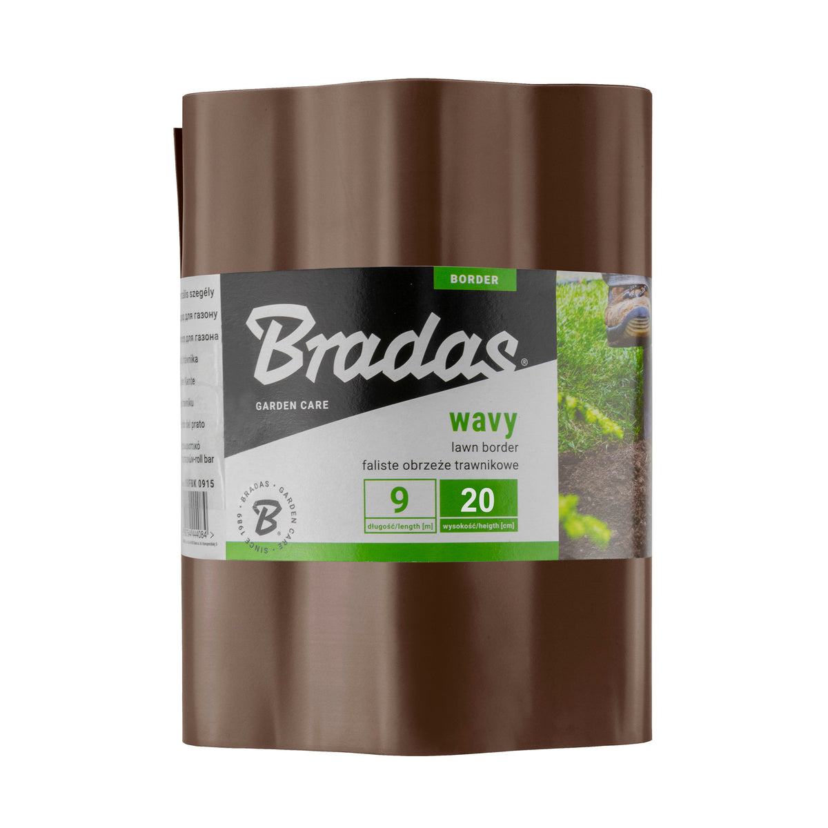 Brown Crinkled Flexible Lawn Edging - 20cm Height