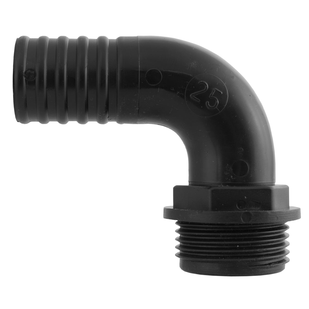 Barbed Elbow 25mm with 1" BSP Male Thread