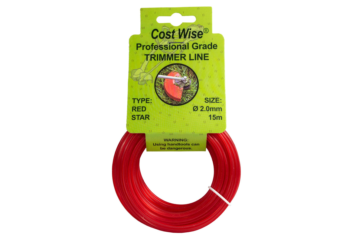 15m Twisted Red Star Trimmer Line, 2mm