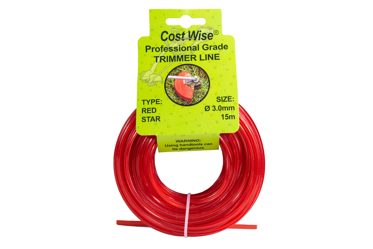 15m Twisted Red Star Trimmer Line - 3mm