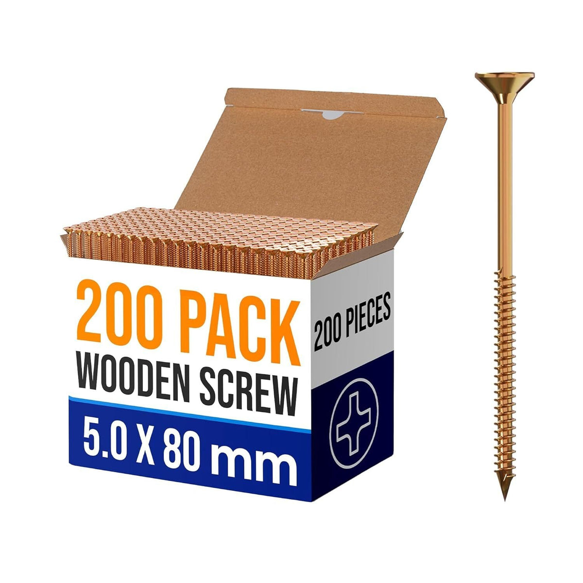Flat Head Self Tapping Wood Screws Countersunk