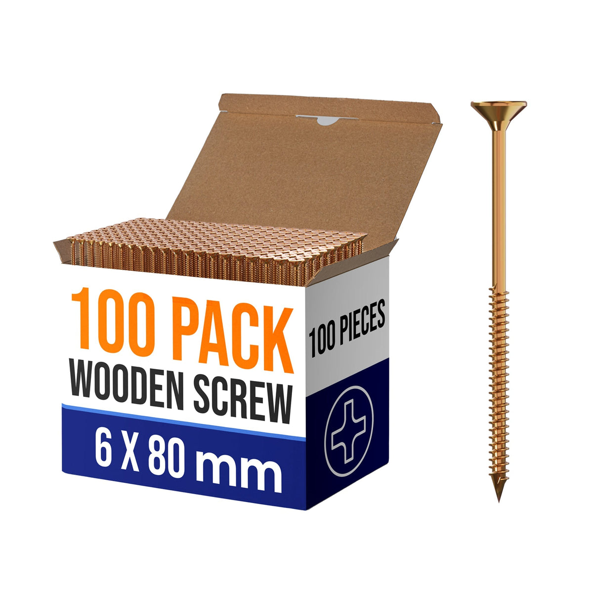 Flat Head Self Tapping Wood Screws Countersunk