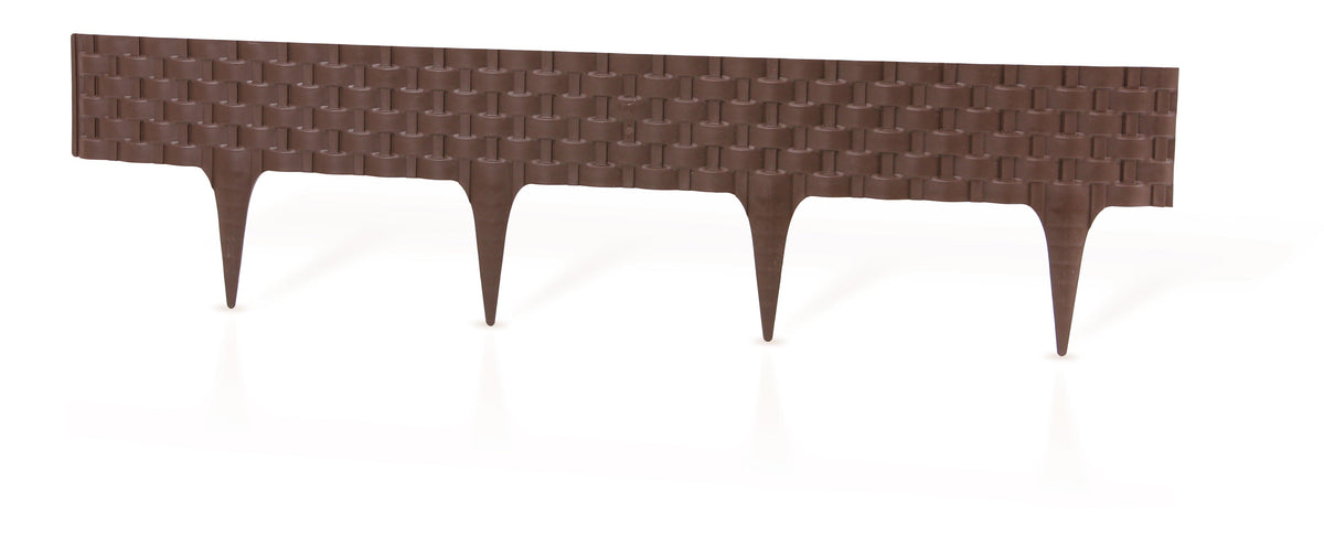 Brown Rattan Texture Palisade Lawn Edging - 2.4m