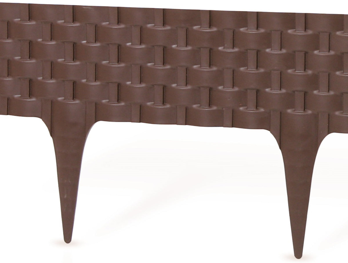 Brown Rattan Texture Palisade Lawn Edging - 2.4m