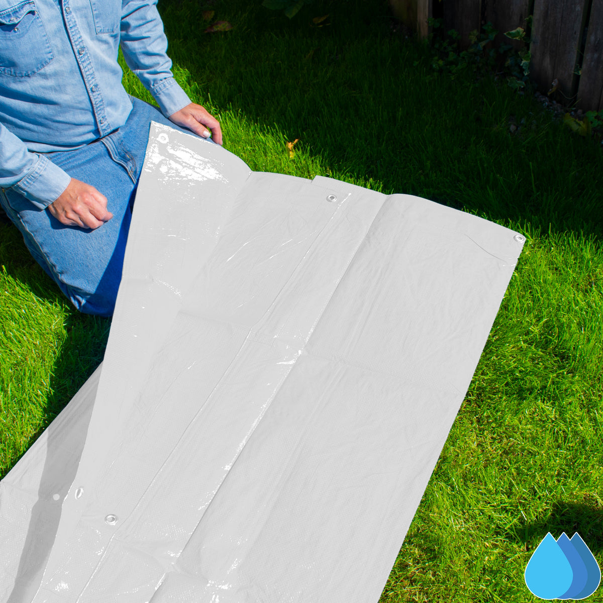 White Tarpaulin 3m x 3m M-Grade 90 GSM