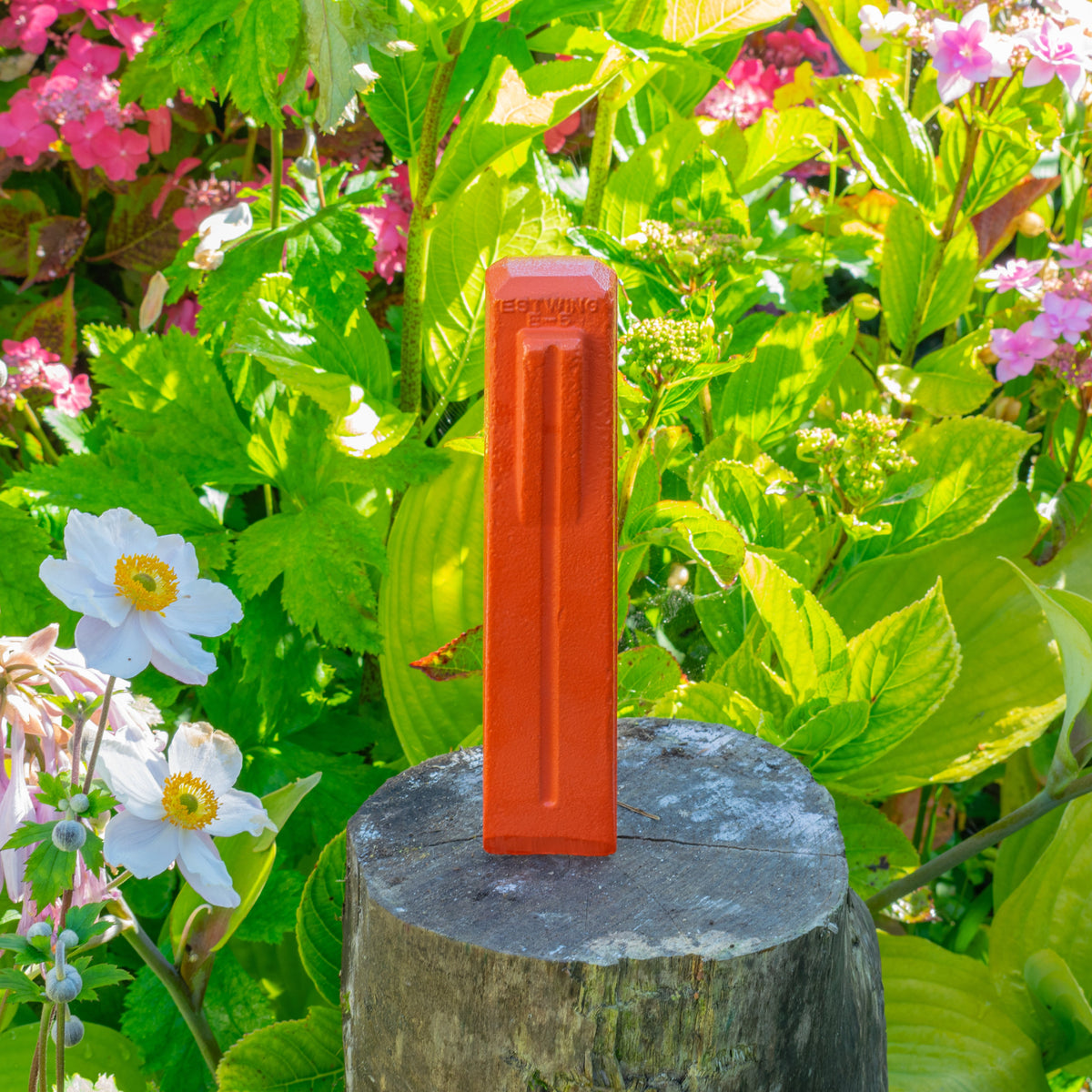 Red Spiked Steel Log Splitting Wedge - 2.3kg