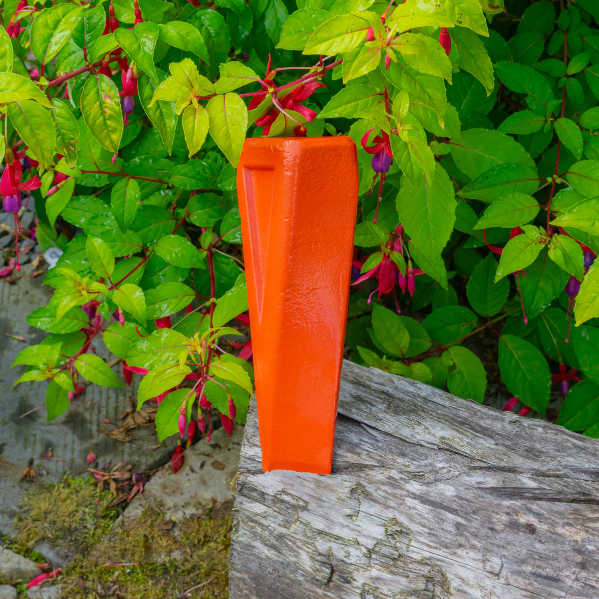 Red Twisted Steel Log Splitting Wedge - 2kg